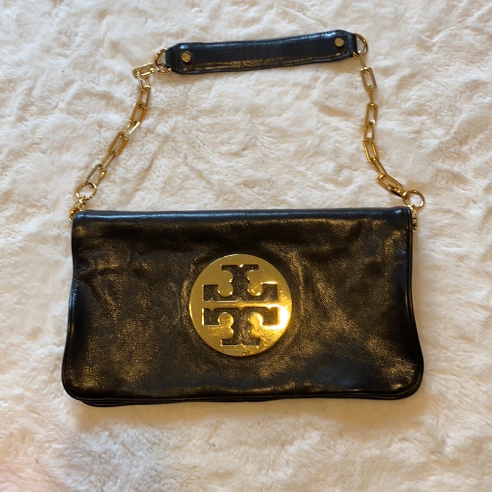 Tory Burch black envelope bag convertible clutch